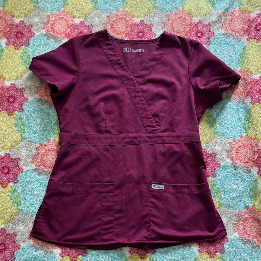 Grey's Anatomy Deep Purple Women's Scrub Top